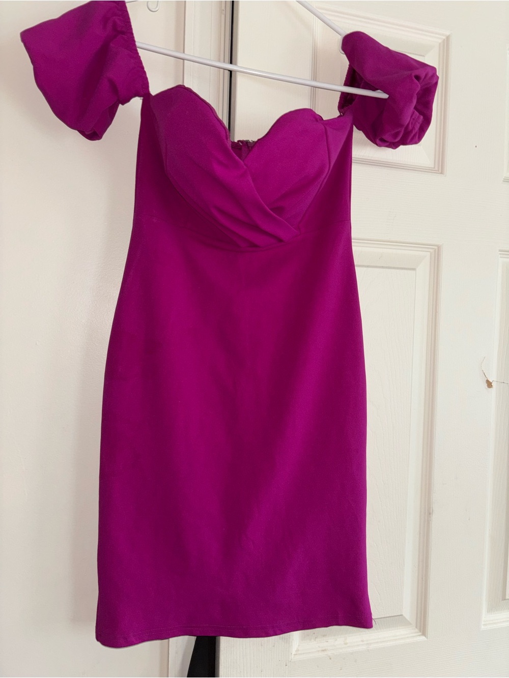 Fashion Nova Off-Shoulder Fuchsia Mini Dress